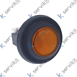Interruptor pulsante medida de montaje ø25mm redondo naranja 2NO/lámpara 250V 16A iluminado
