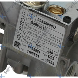 Termostato de gas tipo serie 630 Eurosit T máx 340°C 100-340°C entrada gas 3/8&#34;