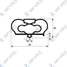 Burlete Magnético ENCASTRE:426x576mm Pvc Gris