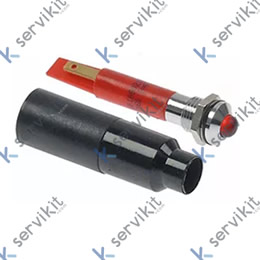 Piloto luminoso montaje ø 8 mm empalme F2,8x0,8 rojo LED 230VAC rosca de sujeción M8x0,75