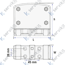 Bisagra vaivén con nivelador 110x160mm