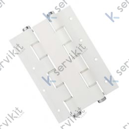 Bisagra vaivén de aluminio 180mm blanca para armario de frío