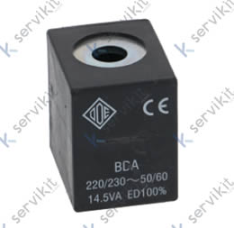 Bobina magnética ODE 230VAC 14,5VA tipo de bobina BDA soporte ø 13mm 750Ohm