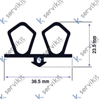 Burlete Puerta Cámara Silicona Negro (1METRO)