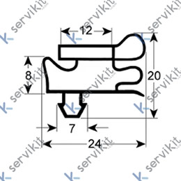 Burlete puerta 1610x575mm armario expositor