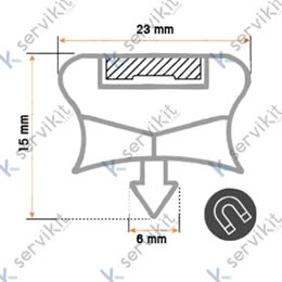 Burlete magnetico ext=1558x708mm gris