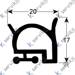 Junta para cámaras frigoríficas perfil 9974 UE 6 m blanco