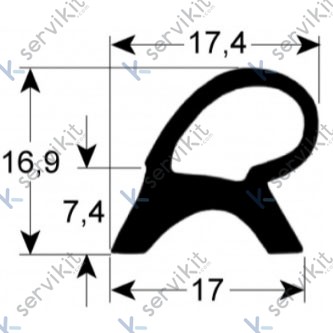 Burlete puerta horno Zanussi 640x720mm