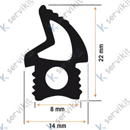 Burlete horno silicona 1 metro Piron