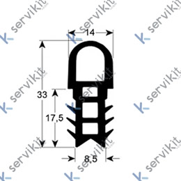Burlete Puerta Horno 625x725mm
