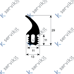 Burlete Puerta Horno 30x13mm (1 metro)