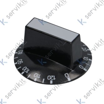 Mando termostato horno Rational 10-120min Ø50mm eje Ø6x4.6mm