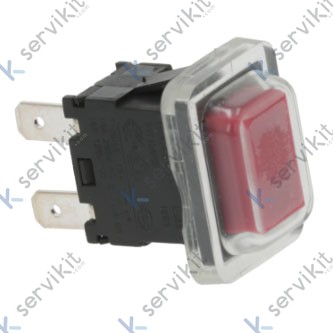 Pulsador rojo unipolar 20x13mm 230v 16a barbacoa-parrilla