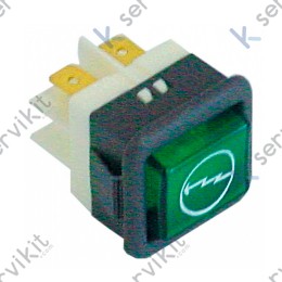 Piloto verde 125-230v 16a 25x25mm lavavajillas Comenda