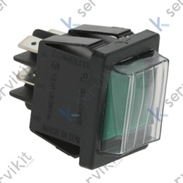 Interruptor verde con funda 30x22mm 16a 230v