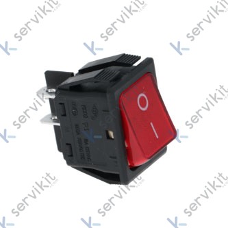 Pulsador rojo 30x22mm 230v bipolar