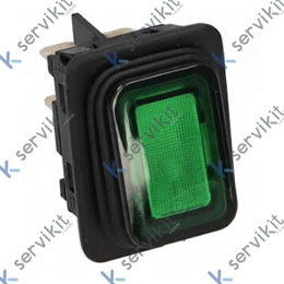Pulsador verde luminoso 30x22mm c/protector