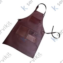 Delantal barista profesional de piel marrón