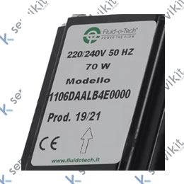 Bomba de vibración 50Hz 70W 230V entrada ø 1/8&#34; F salida ø 1/8&#34; F L 129mm con bypass FLUID-O-TECH