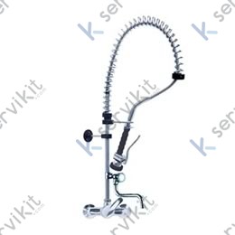 Grifo ducha mural industrial monomando eco 2 aguas con caño